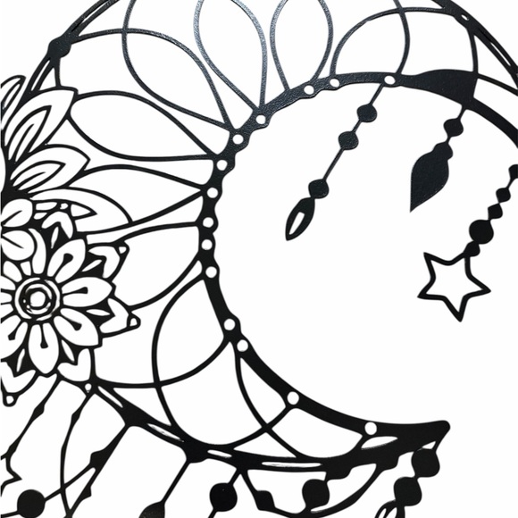 Black Floral Crescent Moon Wall Art - Picture 8 of 13